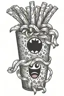 cartoon french fries  tattoo design idea