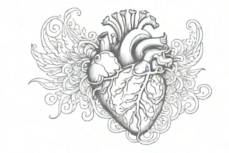atomically correct heart  tattoo design idea