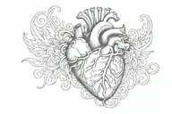 atomically correct heart  tattoo design idea