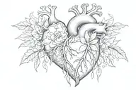atomically correct heart  tattoo design idea