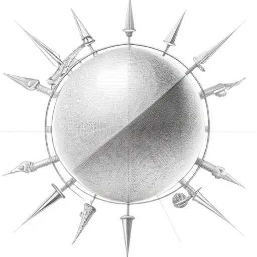 Skill with armillary coming sphere coming out of top tattoo design idea