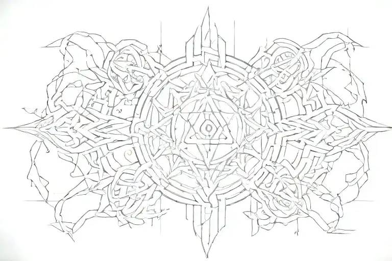 cyber sigil tattoo tattoo design idea
