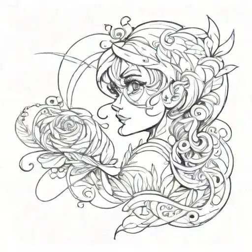 inside out in gradient tattoo design idea