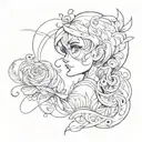 inside out in gradient tattoo design idea