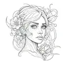 inside out in gradient tattoo design idea