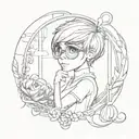 inside out in gradient tattoo design idea