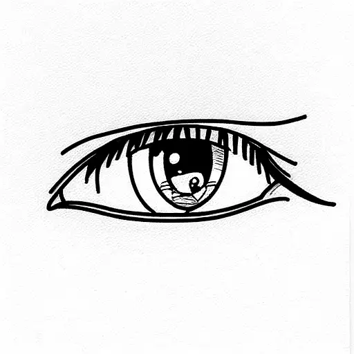 Sad boy's eyes crying anime style tattoo design idea