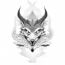 dragon with wolf tattoo design idea