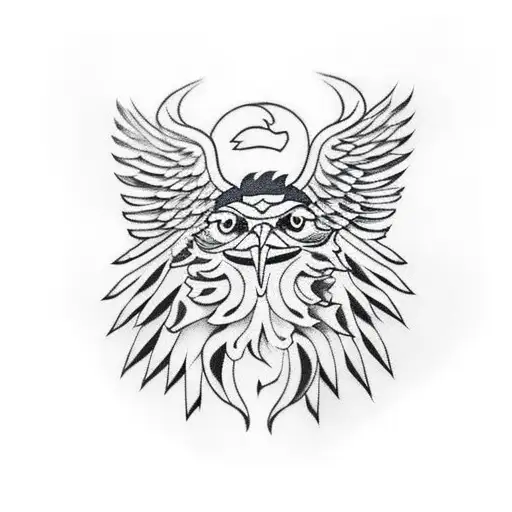 a eagle holding the romanian flag in his mouth tattoo design idea