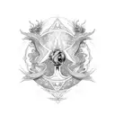 A cosmic dragon flying through a star-filled sky tattoo design idea