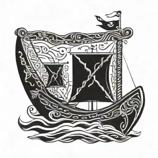 Scottish boat featuring pictish design tattoo design idea