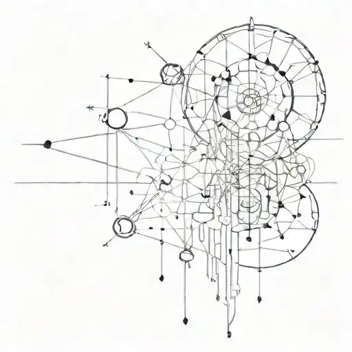 A tattoo inspired by quantum physics, showcasing the interconnectedness of all things tattoo design idea