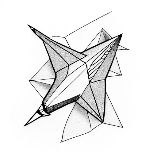 paper plane tattoo design idea