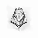 paper plane tattoo design idea