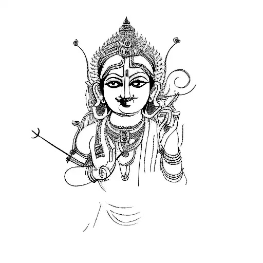 lord krishna tattoo design idea