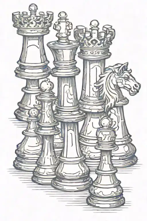 Chess pieces tattoo design idea