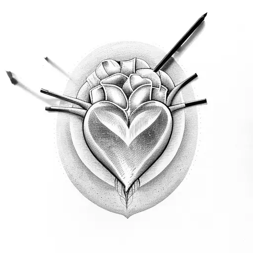 heart in the shape of a peach, the outline is a text "double an al queen" tattoo design idea