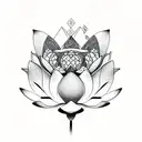 lotus flower with brain tattoo design idea