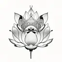 lotus flower with brain tattoo design idea