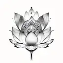 lotus flower with brain tattoo design idea