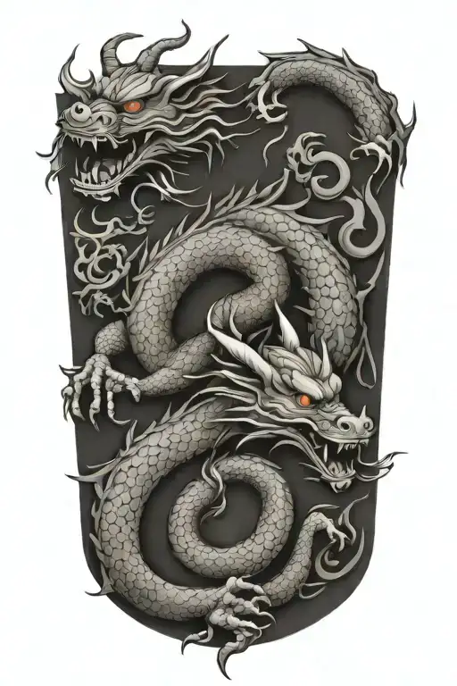 chinese dragon,rat & dog tattoo design idea