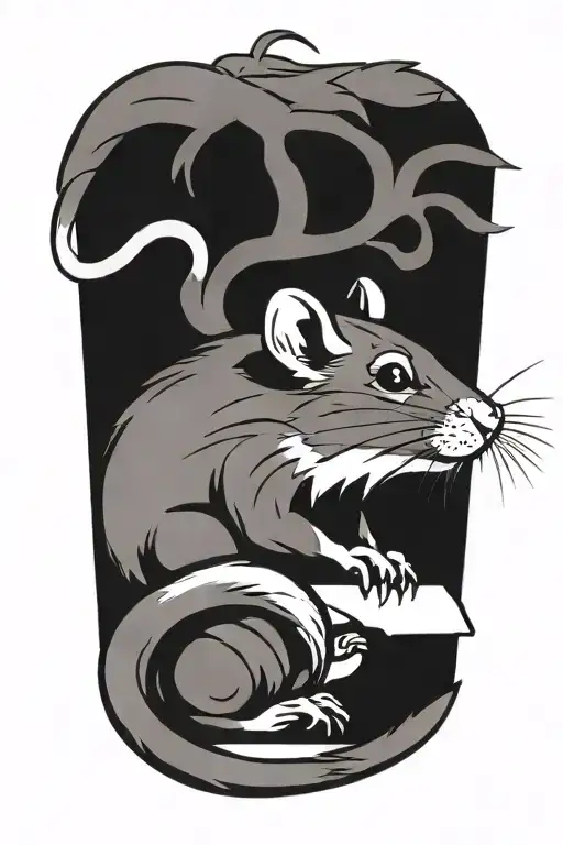chinese rat  tattoo design idea
