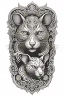 chinese  rat & dog tattoo design idea