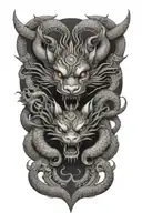 chinese dragon,rat & dog tattoo design idea