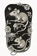 chinese rat  tattoo design idea