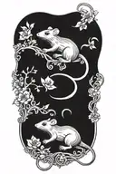 chinese rat  tattoo design idea