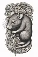 chinese rat  tattoo design idea