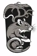 chinese rat  tattoo design idea