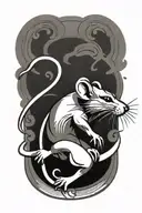 chinese rat  tattoo design idea