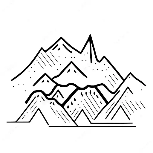 mountains and a snowboard combined  tattoo design idea
