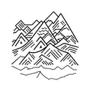 mountains and a snowboard combined  tattoo design idea