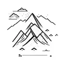 mountains and a snowboard combined  tattoo design idea