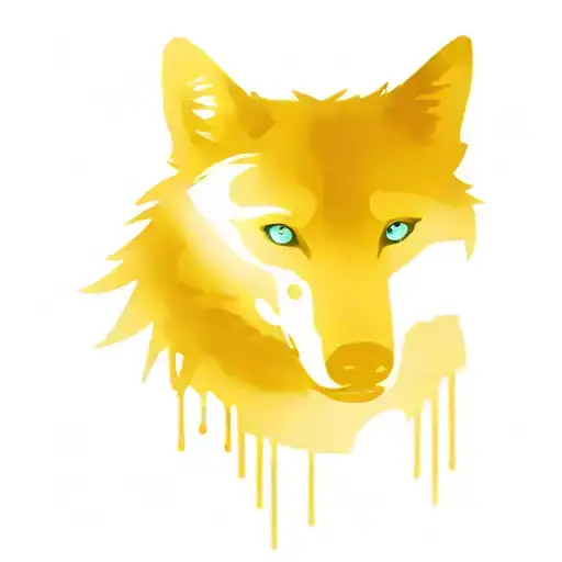 lone wolf with blue eyes and red eye inside tattoo design idea