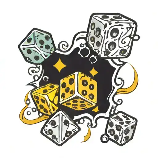 dice rolling tattoo design idea