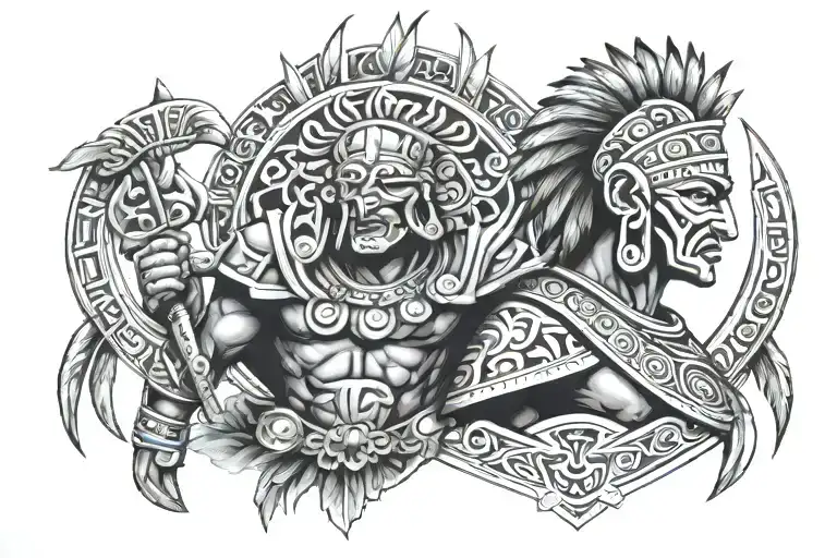 Aztec warrior tattoo design idea