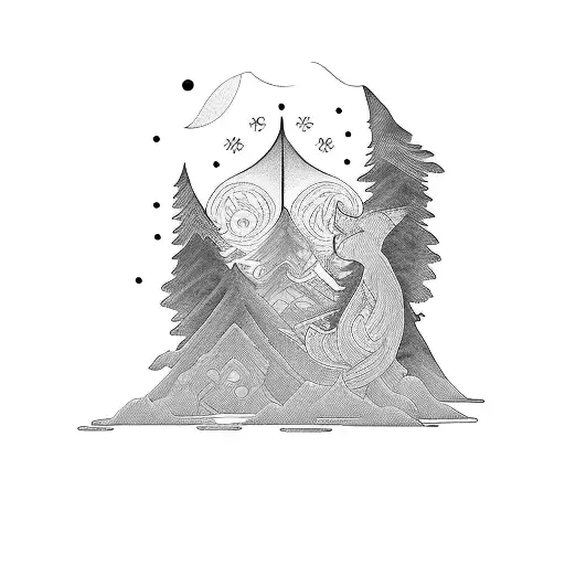 A melancholic poem written in elegant script, with subtle imagery of sadness and solitude woven throughout the text tattoo design idea