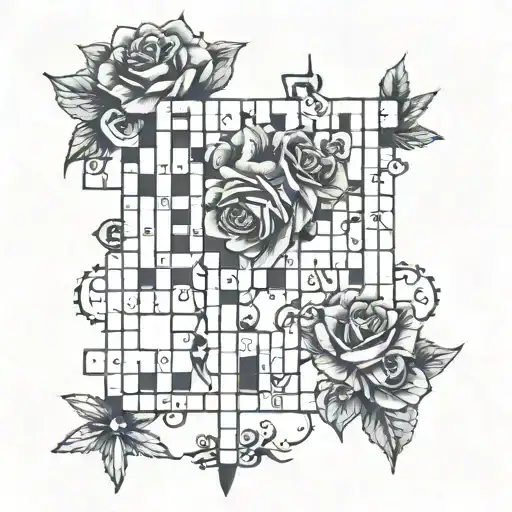 crossword puzzle tattoo design idea