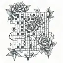 crossword puzzle tattoo design idea