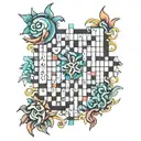 crossword puzzle tattoo design idea