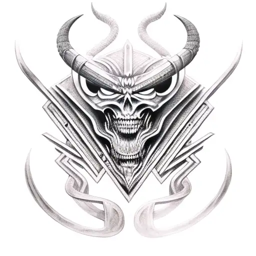 demonic symbols, norse mythology, egyptian mythology, dark, gothic tattoo design idea