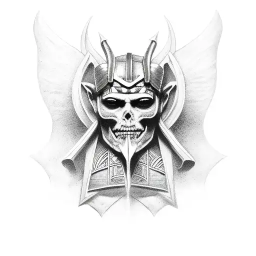 demonic symbols, norse mythology, egyptian mythology, dark, gothic tattoo design idea