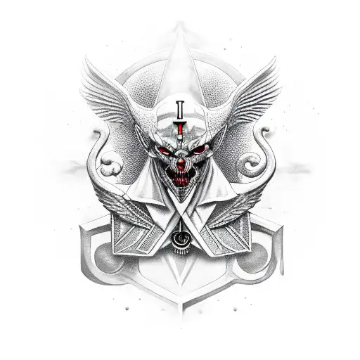 demonic symbols, norse mythology, egyptian mythology, dark, gothic tattoo design idea