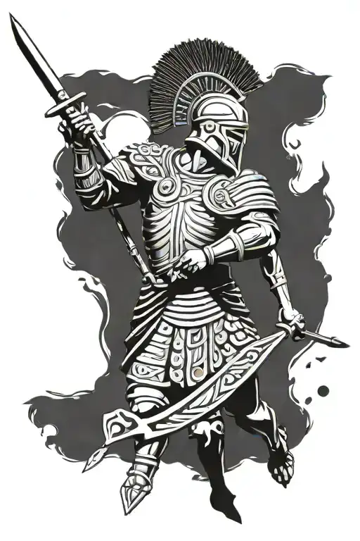 Greek warrior phalanx tattoo design idea