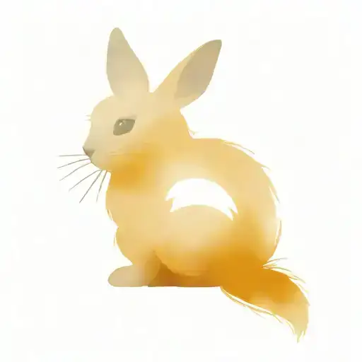 black cat grey rabbit sitting tattoo design idea