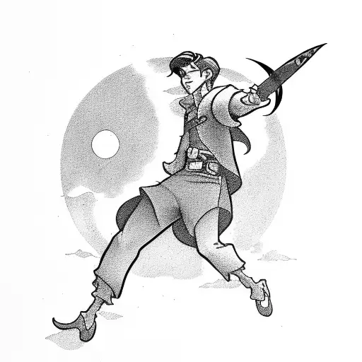 jim hawkins from treasure planet solar surfing in space tattoo design idea