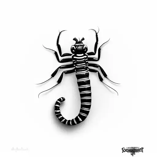 long scary Scolopendra tattoo design idea